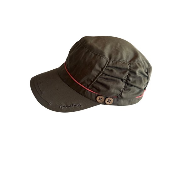 Quechua Olive Green Sun Hat Adjustable Colorful Lining Lightweight & Durable - Picture 2 of 6